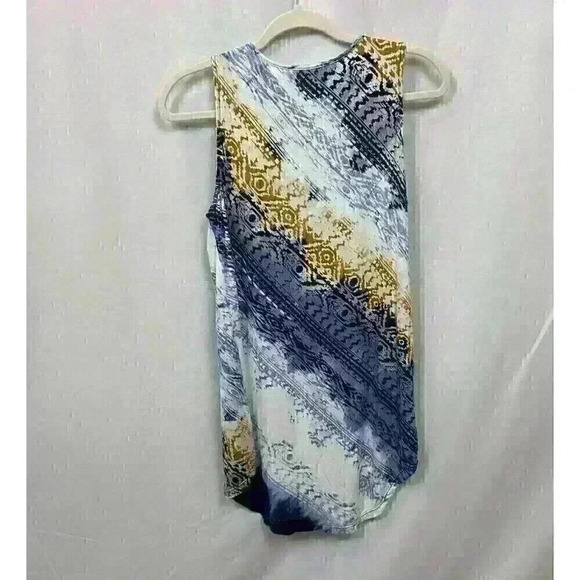 Rose & Olive Womens SM Multicolor Side Draped Tunic Tank Keyhole Rayon Blend - Picture 11 of 12